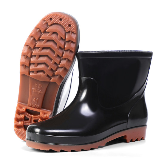 雨鞋女防水成人水鞋保暖厨房防滑雨靴加绒农用牛筋底男士套鞋胶鞋