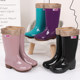 Fashionable style for women's high-tube rain boots