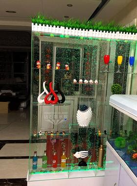 水幕墙酒柜屏风 客厅流水墙隔断 亚克力酒架室内气泡墙加湿墙背景