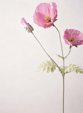 手感保湿罂粟花长枝虞美人仿真花假花摆设客厅餐桌花装饰花家居