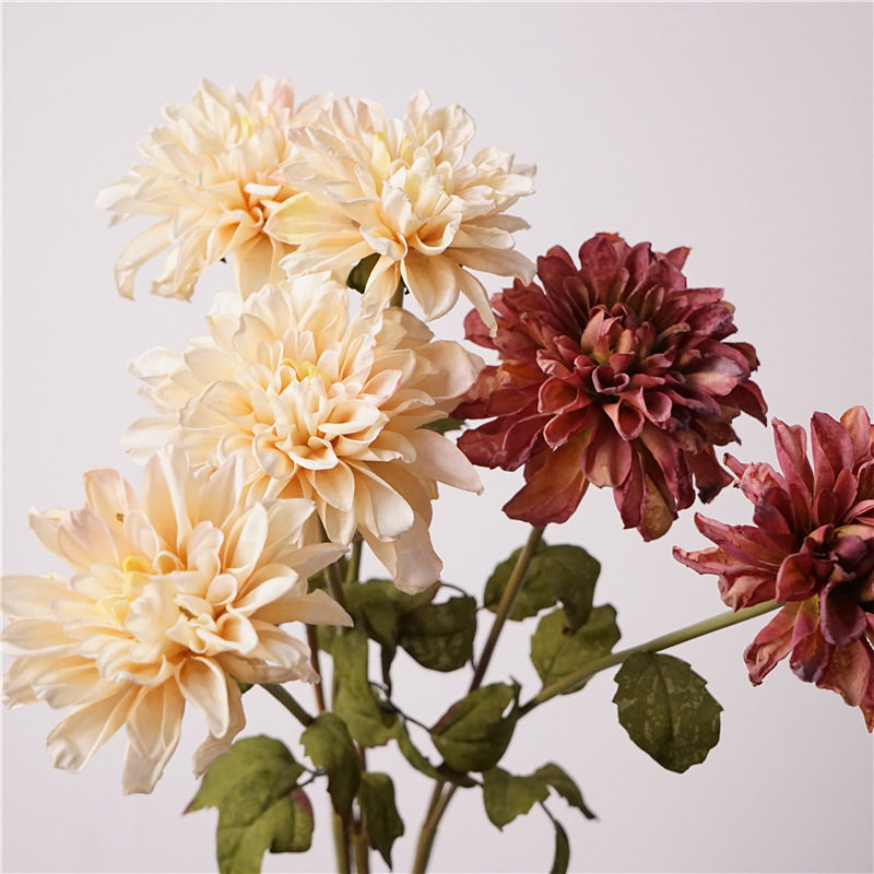 高级感芙蓉大丽花仿真花假花客厅餐桌花艺家居样板间装饰插摆件,淘宝优惠券,粉丝福利购,淘宝优惠卷