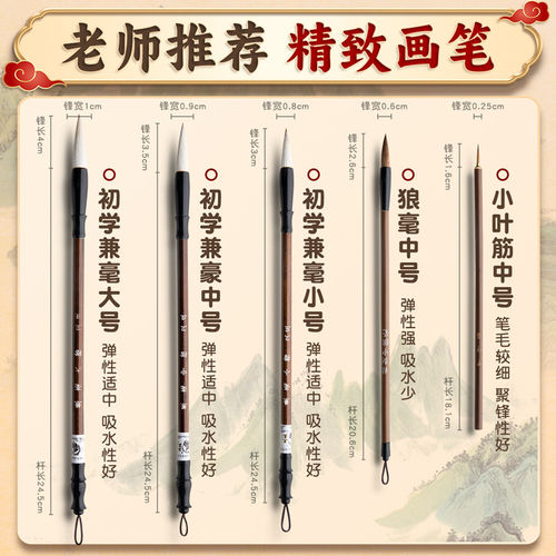 得力国画颜料初学者套装中国画水墨画入门材料国画用品工具全套12色小学生初中生美术专用儿童24色固体可水洗 - 图2