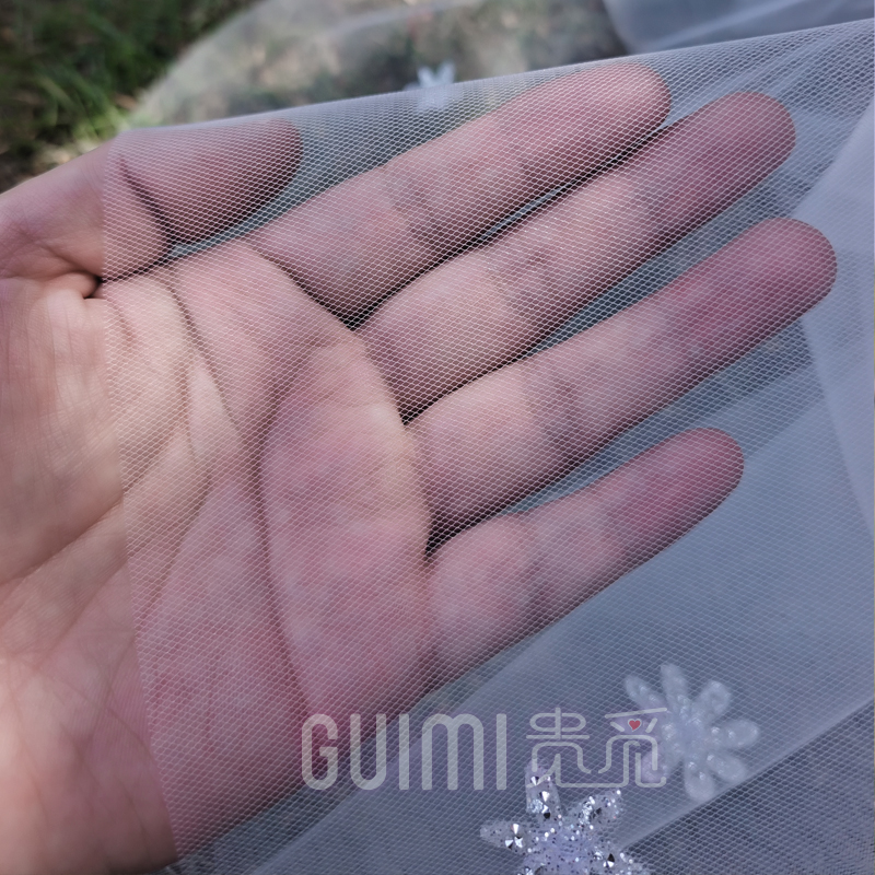 清透水晶纱两层短款新娘写真样片进口纱婚纱摄影凹造型领证头纱 - 图2