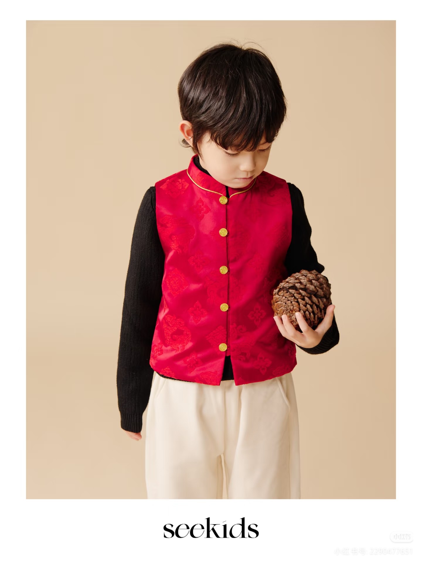 男童拜年服红色喜庆过新年衣服儿童汉服新中式唐装小少爷袄片,淘宝优惠券,粉丝福利购,淘宝优惠卷