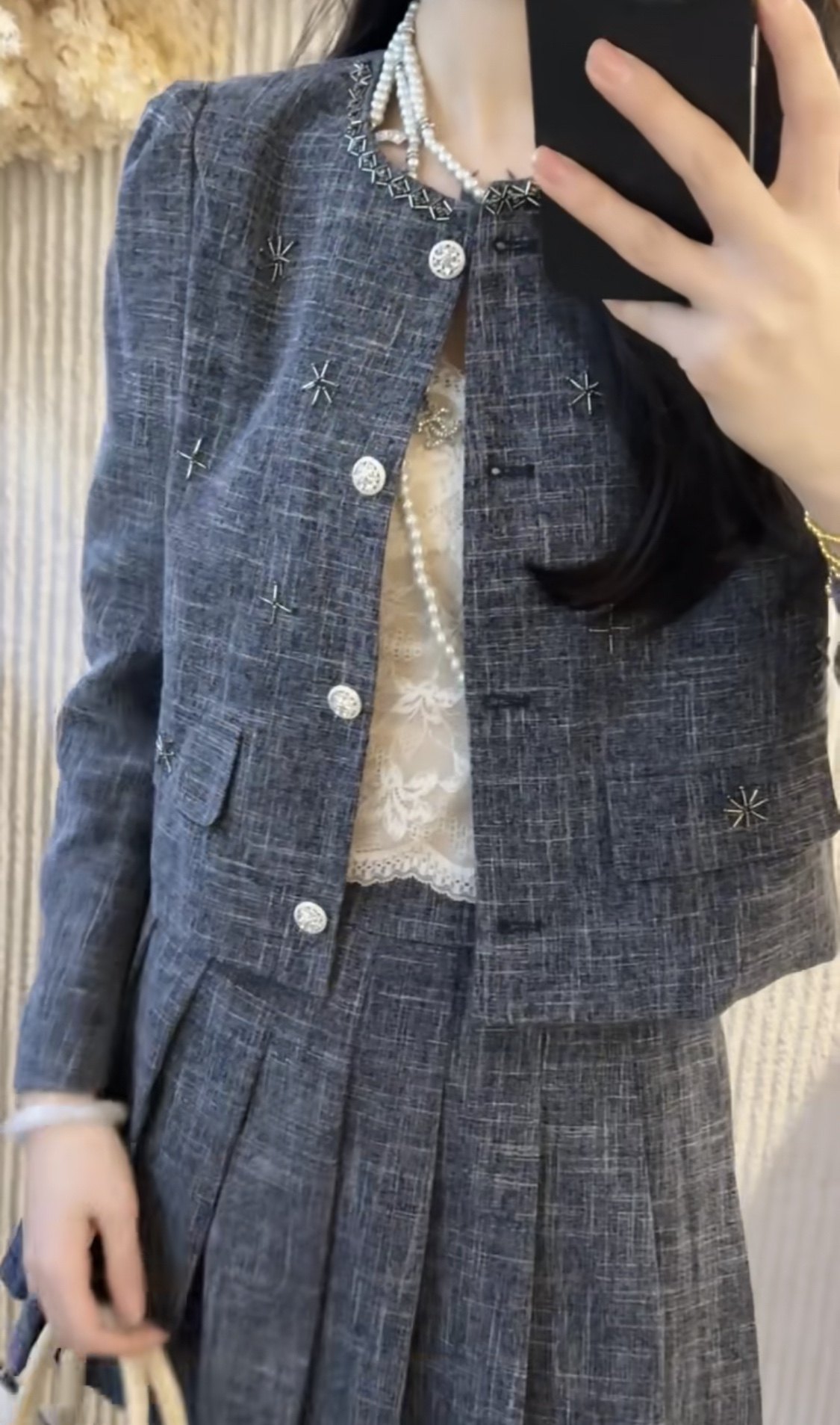 【现货】26春季新款领钻小香风外套百褶裙短裙两件套装女,淘宝优惠券,粉丝福利购,淘宝优惠卷