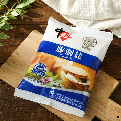 中盐加碘腌制盐400g*3粗粒盐家用盐焗海鲜粗盐腌肉渗透力强 - 图0