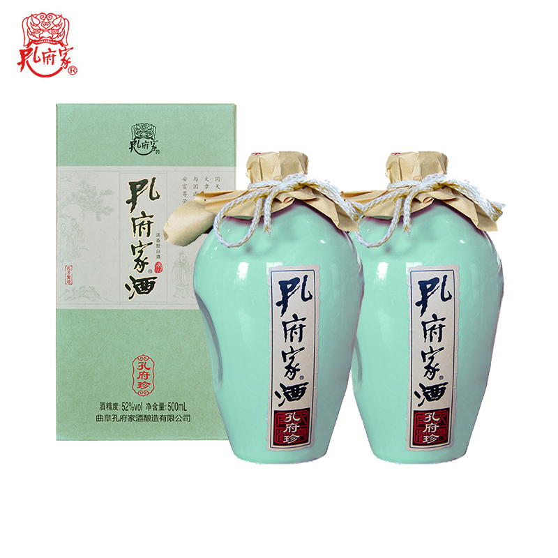 孔府家酒52°孔府家酒·孔府珍500ml*2瓶装陶瓶高度浓香白酒 - 图3