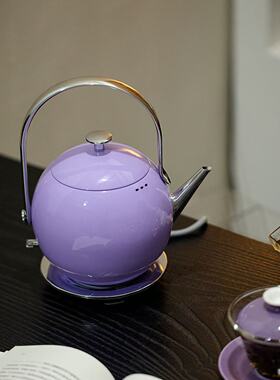己颜电热水壶304不锈钢泡茶专用小型家用烧水壶高颜值提梁玲珑壶
