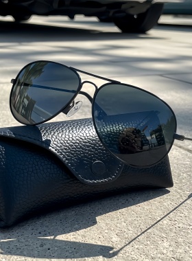 高清玻璃偏光太阳镜男飞行员墨镜