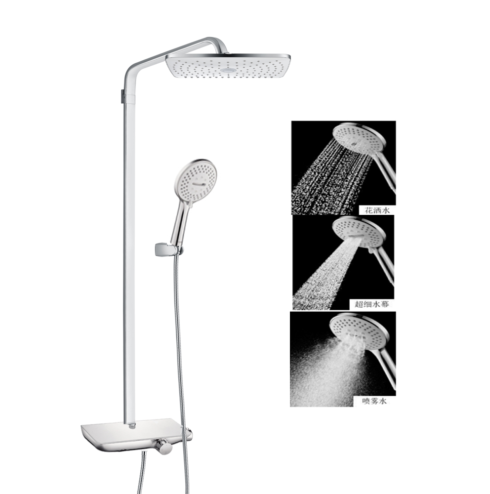 摩恩恒温花洒硬连接置物平台式淋浴龙头花洒68234+70334B+M22037-图2