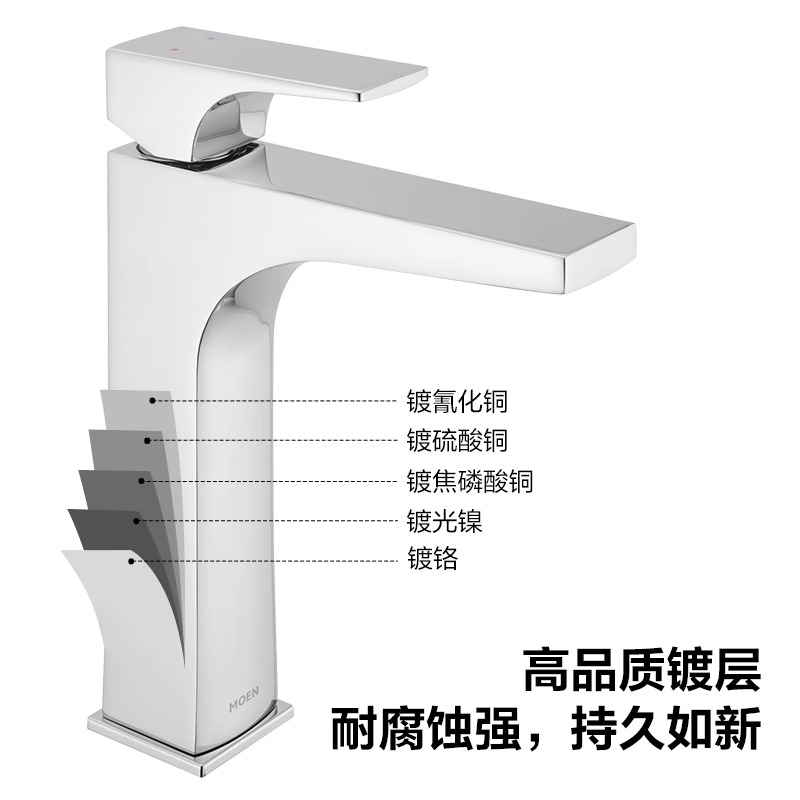 摩恩德纳面盆龙头浴室柜台下盆龙头冷热水台中盆台上盆加高龙头 - 图1