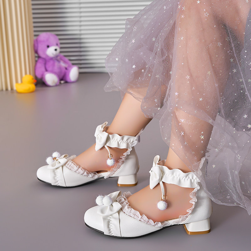 夏季儿童高跟凉鞋女学生包头搭扣蝴蝶结公主新款中大童表演女童鞋,淘宝优惠券,粉丝福利购,淘宝优惠卷