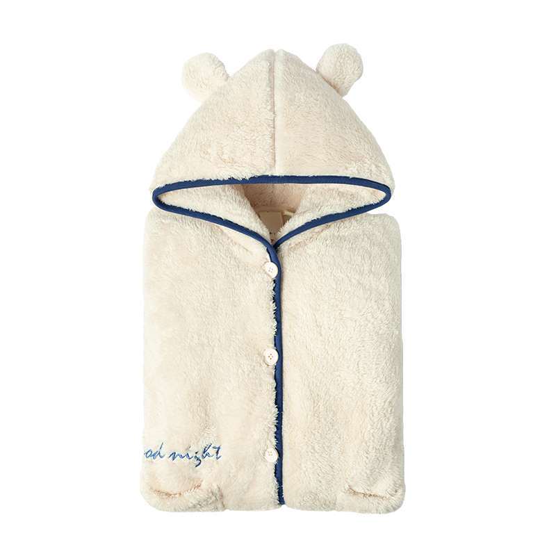 靴下物冬季加绒北极绒长袖防风睡袍 靴下物睡衣/家居服套装