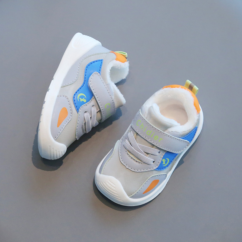 小溜宝冬季加绒婴儿学步鞋男软底1一3岁女童运动机能鞋小童二棉鞋