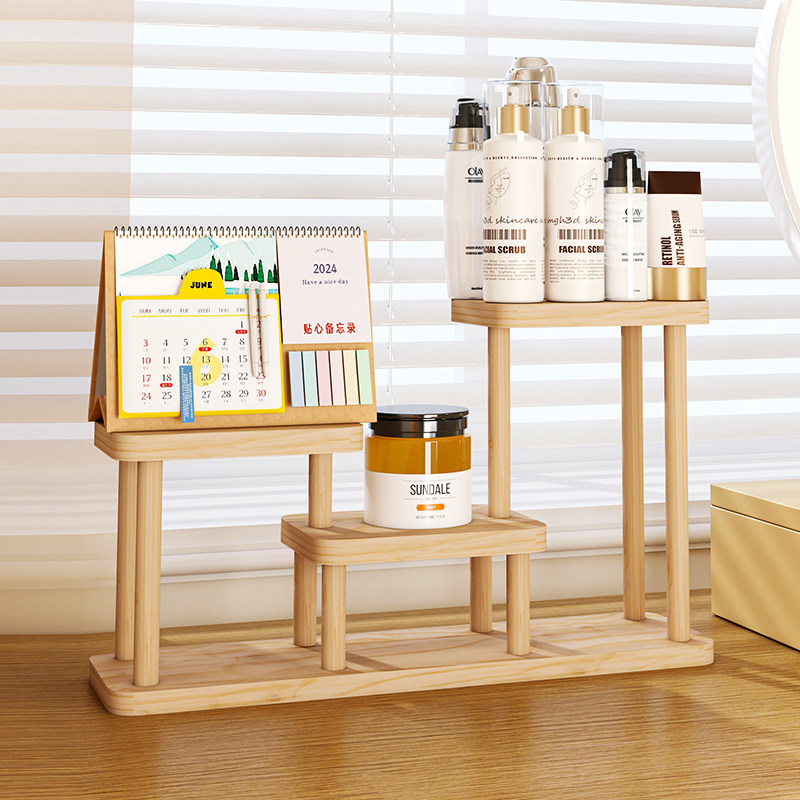 实木多肉花架桌面置物架办公多层收纳美工区化妆品摆件整理展示架,淘宝优惠券,粉丝福利购,淘宝优惠卷