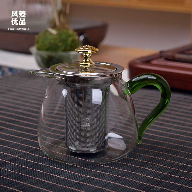 风菱优品玻璃茶壶耐高温家用泡茶壶茶水分离办公室茶具泡红茶用壶