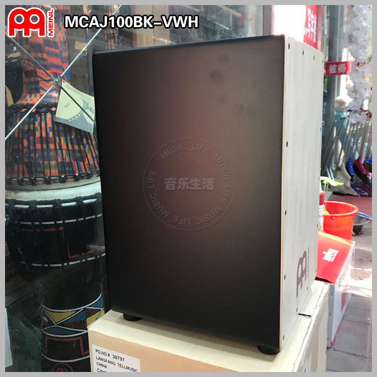 MEINL Cajon麦尔打击乐器木箱鼓弗拉门戈卡洪卡宏MCAJ100BK-VWH - 图1