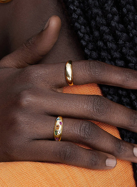 欧美跨境热销s925纯银镶彩色锆石戒指女轻奢感亚马逊爆款手饰