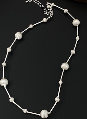 日韩ins小众设计球球拉丝项链小巧气质感时尚百搭锁骨链女