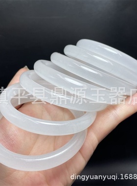 水墨丹青玉套装手镯冰灰水墨玉玉石镯子带盒证礼品白月光玉镯