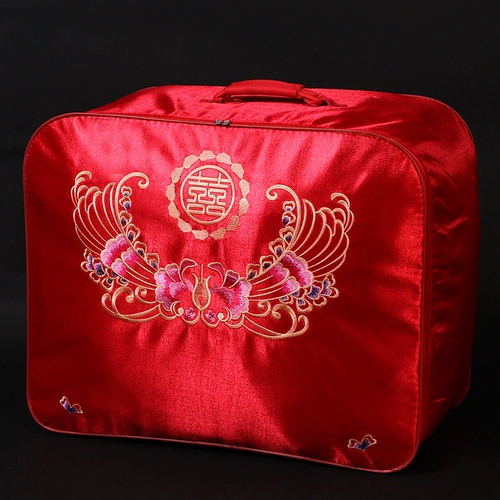 Одеяло, сумка для хранения, красная портативная большая упаковка, с вышивкой, постельные принадлежности