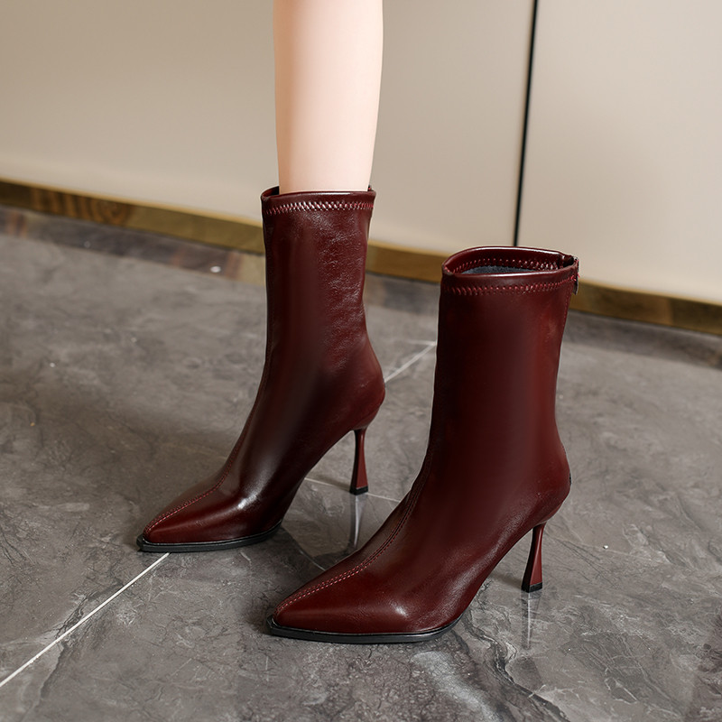 大码女靴41到43宽胖脚女鞋秋冬季新款尖头高跟鞋胖mm粗腿靴子短靴,淘宝优惠券,粉丝福利购,淘宝优惠卷