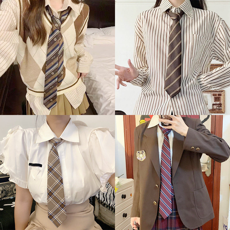 jk领带女懒人免打学院风咖啡棕色领结学生休闲衬衫配饰酒红DK男生,淘宝优惠券,粉丝福利购,淘宝优惠卷
