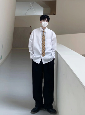 棕色jk领带女复古学院风情侣套装