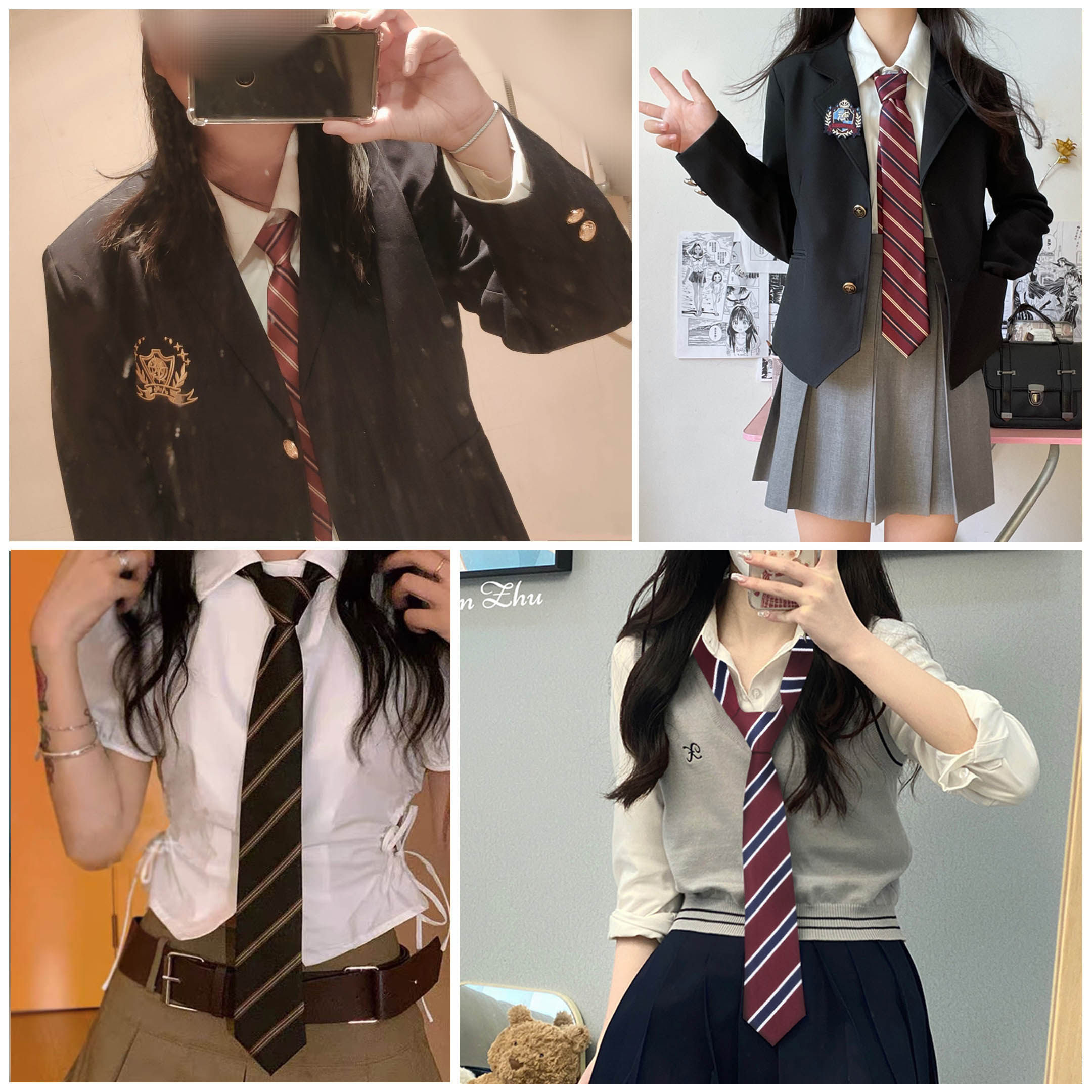 jk领带女生复古日系学院风装饰咖啡棕色格子休闲手打dk领带衬衫男,淘宝优惠券,粉丝福利购,淘宝优惠卷