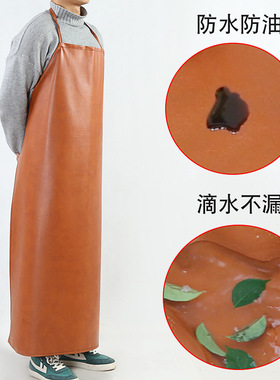 皮革防水防油PU围裙水产屠宰食品