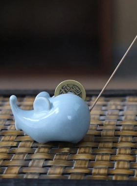 有钱生肖鼠汝山明汝窑茶宠