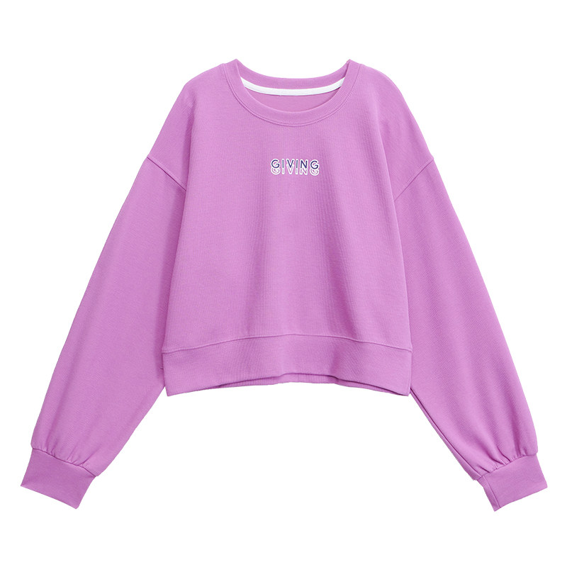 短款女2020年新款秋装紫色以纯卫衣 尚吻蔓卫衣/绒衫