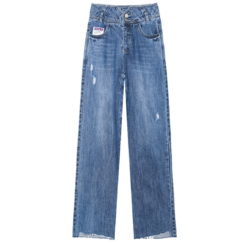 牛仔女高腰垂感修身2020以纯阔腿裤 尚吻蔓牛仔裤