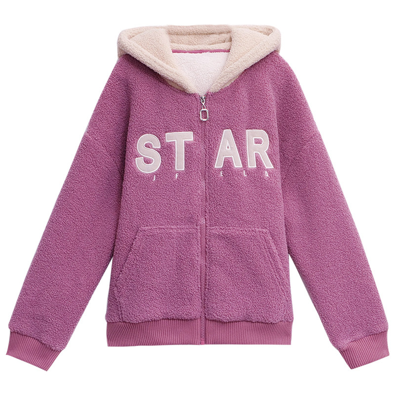 以纯官方旗舰店连帽加绒外套卫衣 尚吻蔓卫衣/绒衫