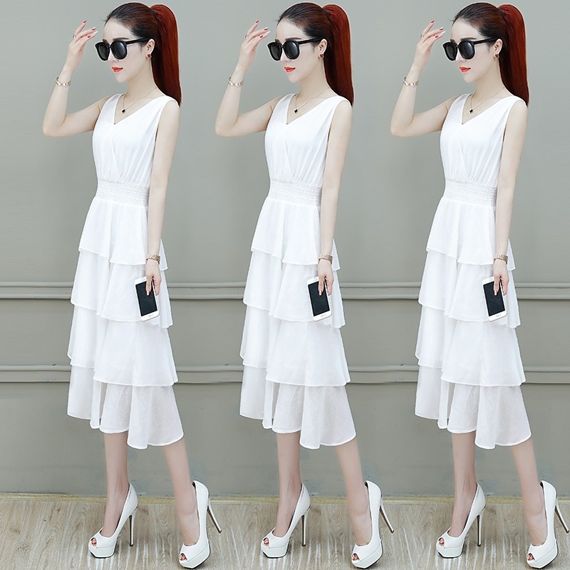 爱依服旗舰店雪纺女装夏天蛋糕裙子 尚吻蔓连衣裙