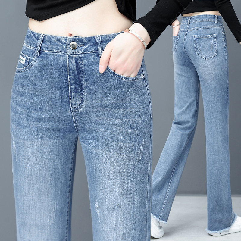 阔腿女直筒宽松高腰2020以纯牛仔裤 尚吻蔓牛仔裤
