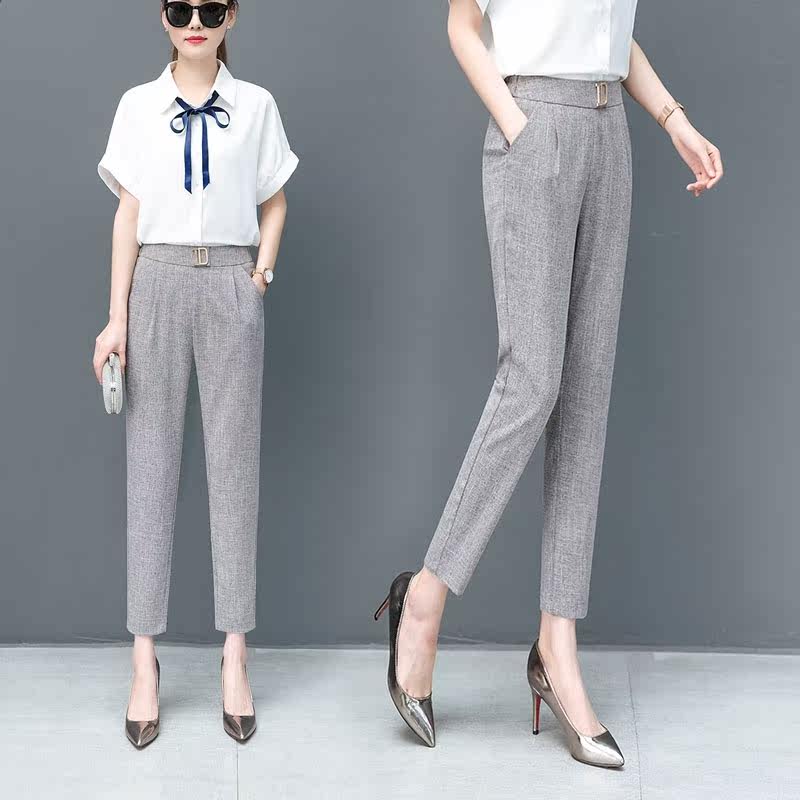 高腰女西装2020春季新款以纯休闲裤 尚吻蔓休闲裤