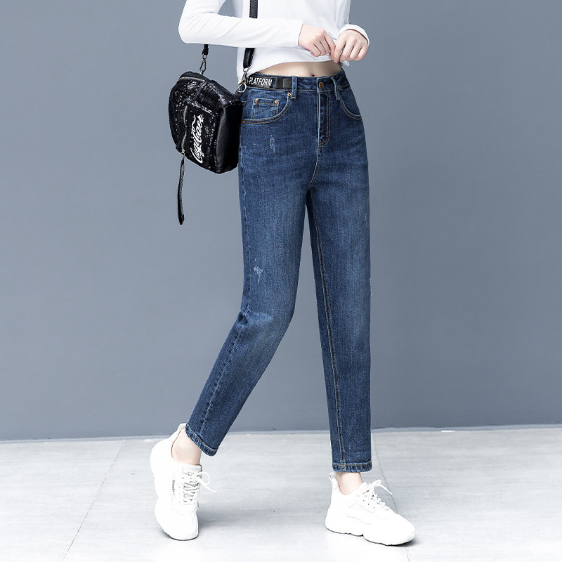 以纯官方旗舰店高腰宽松显瘦牛仔裤 尚吻蔓牛仔裤