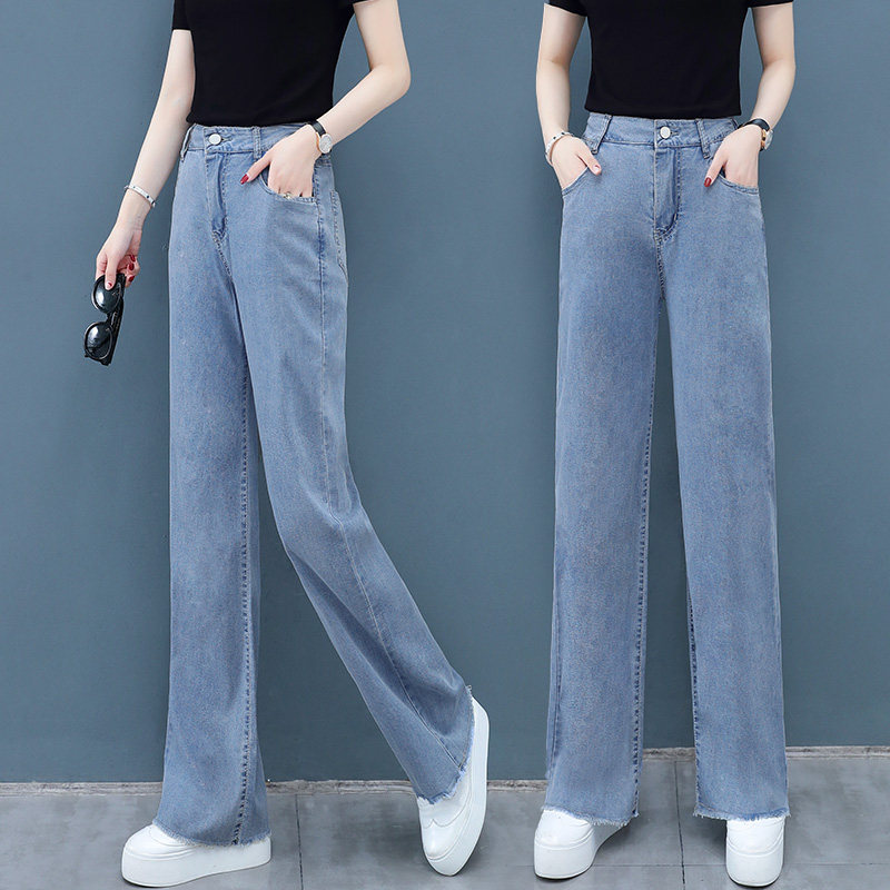 高腰女直筒阔腿裤2020年以纯牛仔裤 尚吻蔓牛仔裤