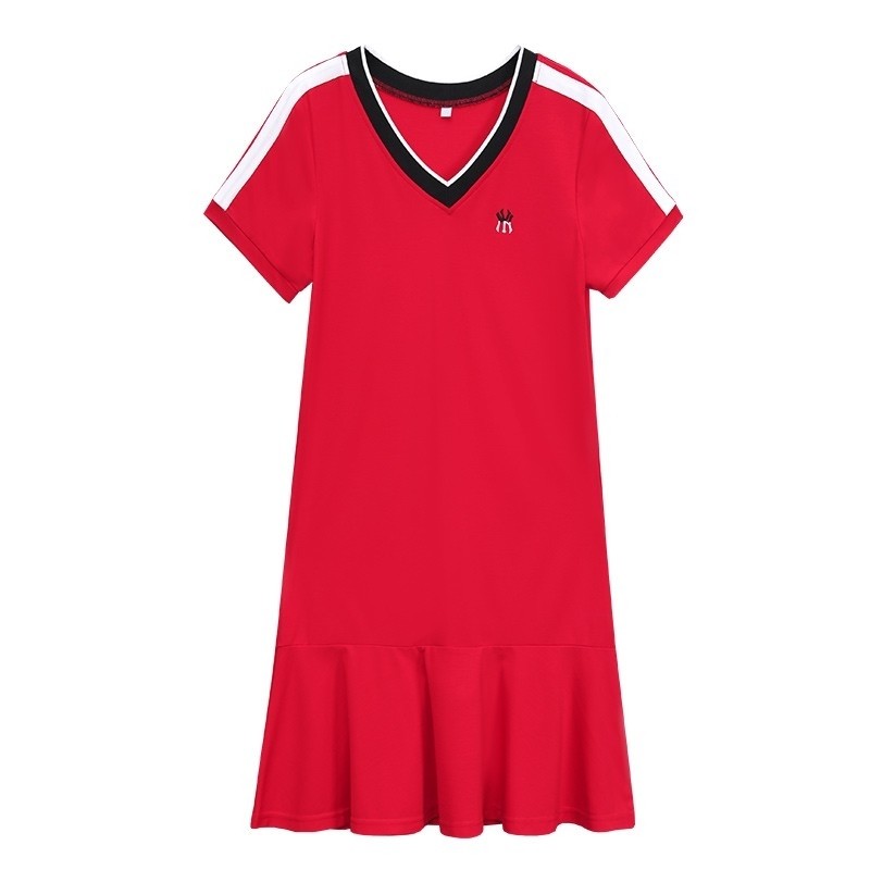 帕菲女装短袖中长款欧贝妮夏卫衣 尚吻蔓连衣裙