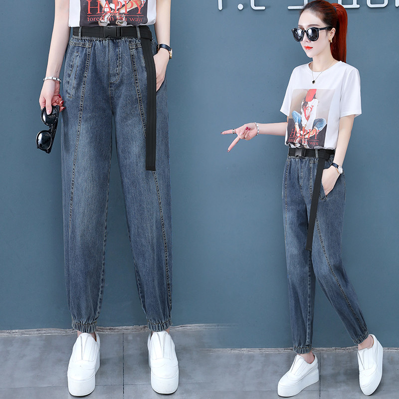 老爹直筒宽松高腰2020以纯牛仔裤 尚吻蔓牛仔裤