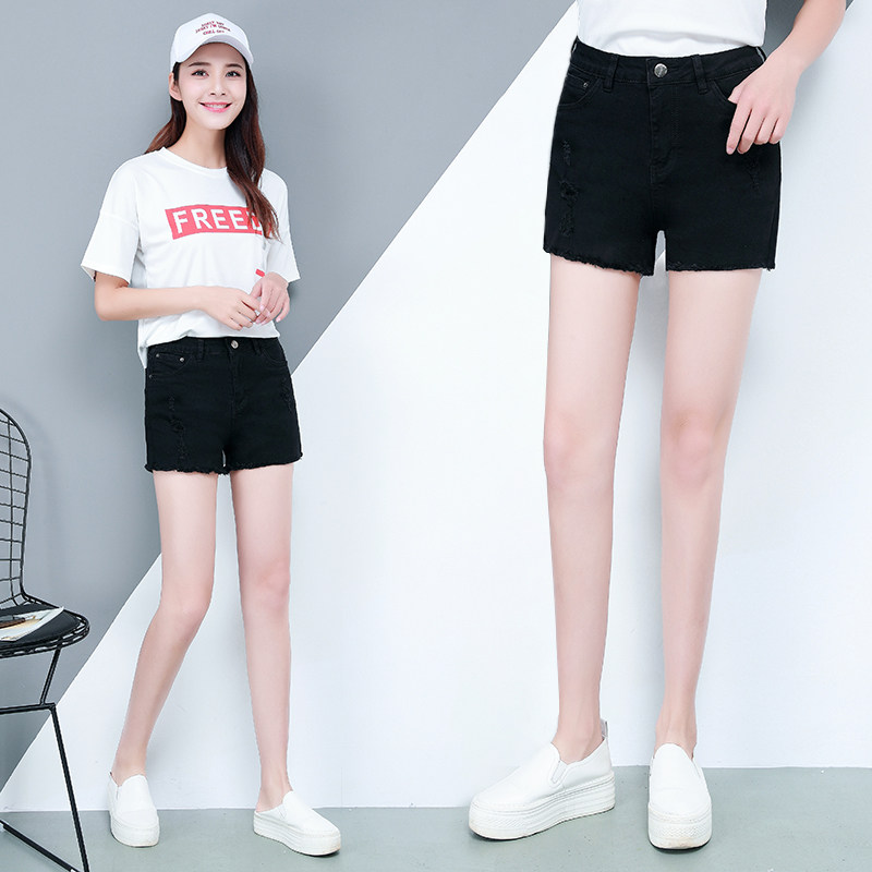 牛仔2020夏季纯棉破洞黑色以纯短裤 尚吻蔓牛仔裤