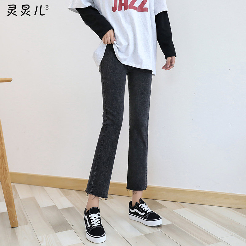 孕妇裤子秋季外穿孕妇潮妈打底裤 灵炅儿孕妇直筒裤