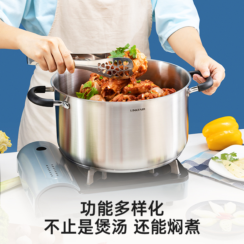 高汤锅商用加厚304不锈钢汤桶带盖圆桶煮粥熬汤锅卤肉锅加深加大