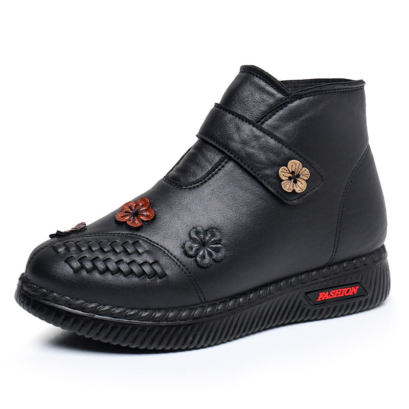 妈妈鞋冬季棉鞋加绒秋冬防滑短靴保暖老人中老年女鞋皮鞋中年冬鞋,淘宝优惠券,粉丝福利购,淘宝优惠卷