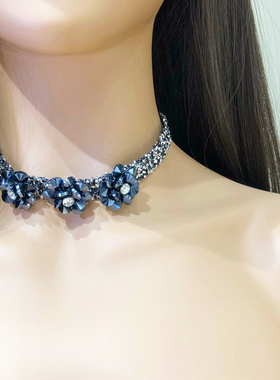 2024新款立体玫瑰花朵项链