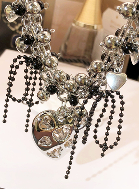 镂空大爱心项链立体女