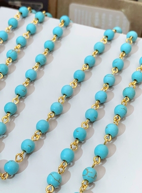 绿松石串珠项链超长款叠戴多层百搭毛衣链双层时尚气质复古女款