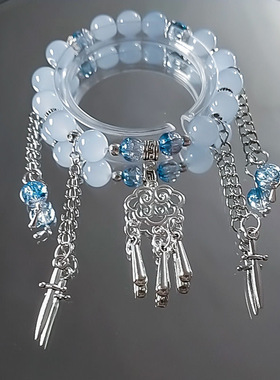 新款蓝忘机魔道祖师印象衍生手链新中式国风复古学生男女琉璃手串