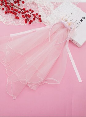儿童皇冠头纱发箍女童公主纱裙头饰小女孩拍照发饰甜美网纱头箍